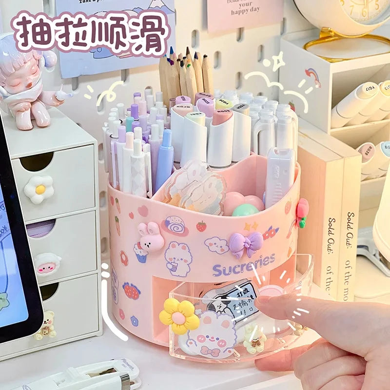 Rotating Pen Holder Desktop Drawer