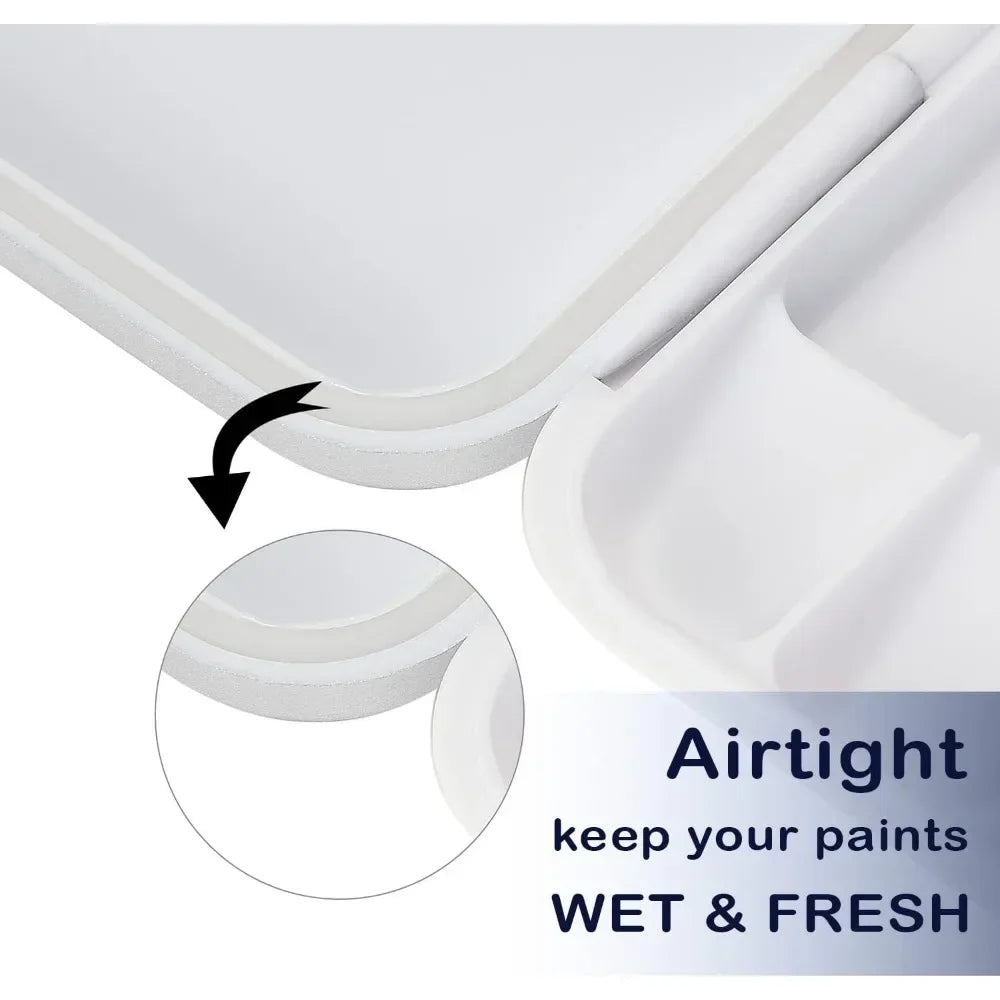 Airtight 1 pack, 18 Wells and 2 mixing areas, watercolor palette, paint tray with lid