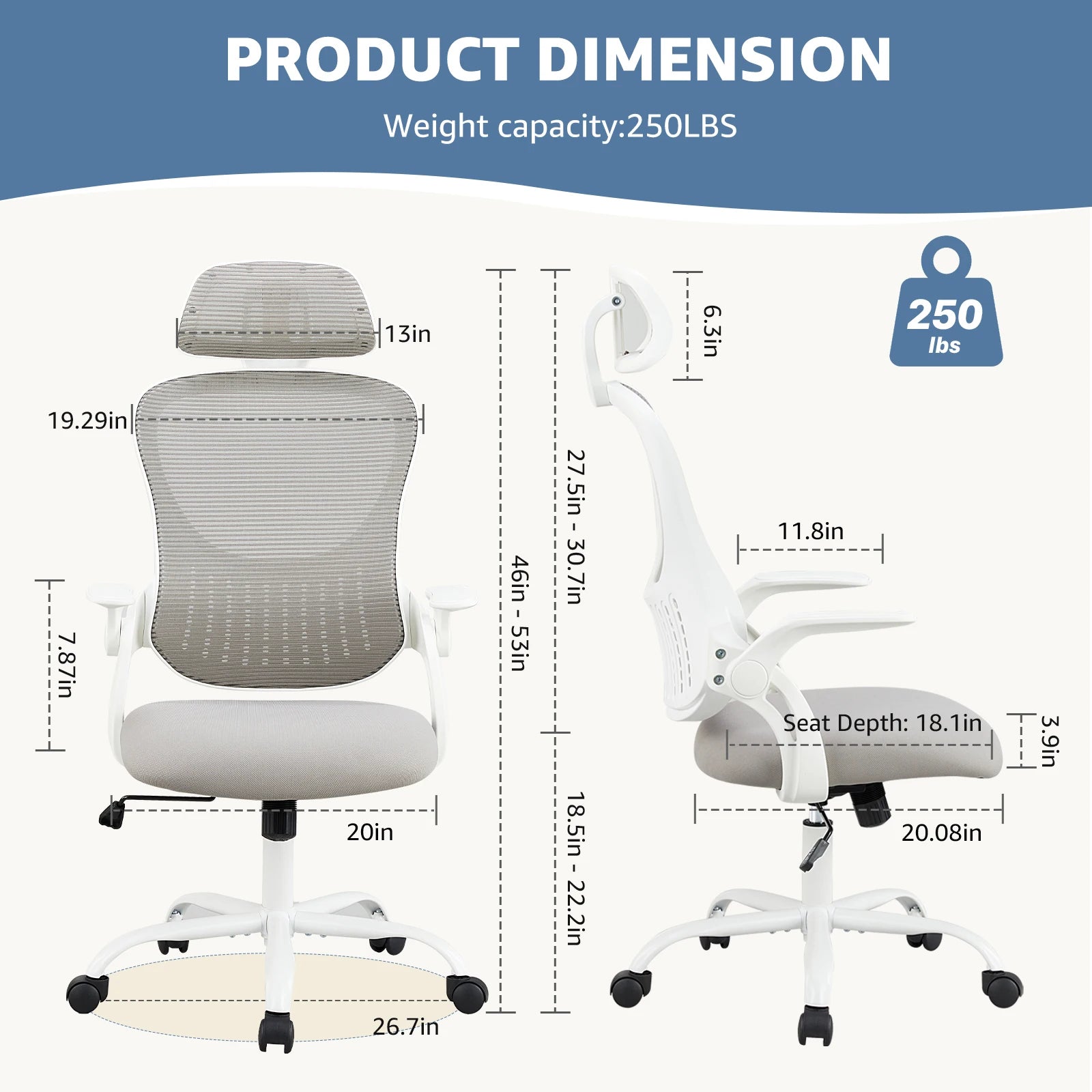 JHK Mesh Ergonomic Office Computer Desk Chair