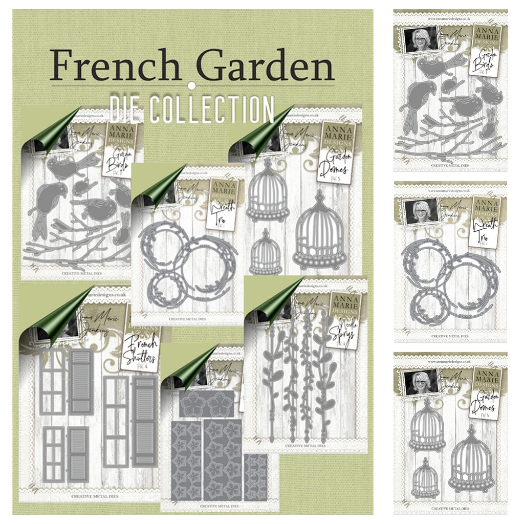 Garden, Birds, Wreath, flowers  Trio Die Set Metal Cutting Dies