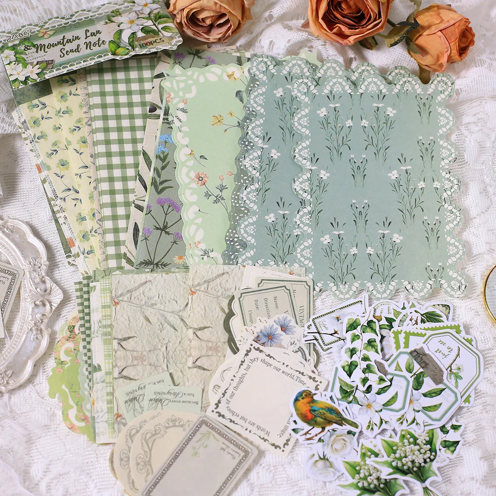 Vintage Scrapbooking Paper Collage Self-Adhesive Stickers