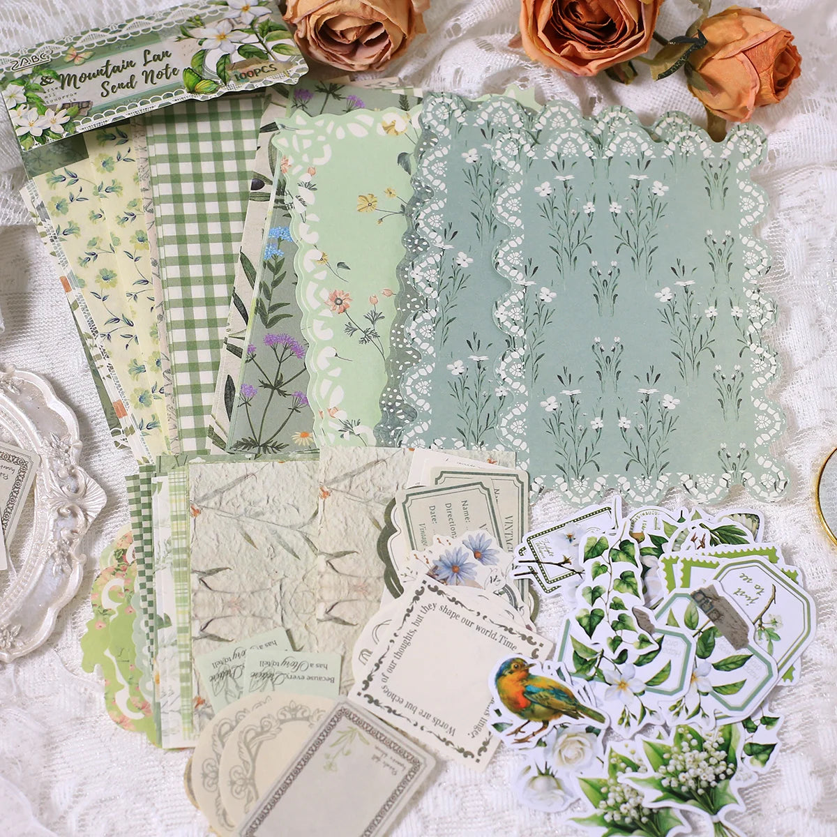 Vintage Scrapbooking Paper Collage Self-Adhesive Stickers