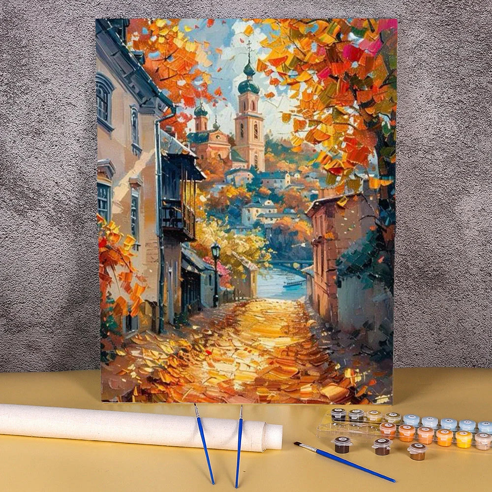 40x50cm Frameless Paint By Numbers Scenery On Canvas