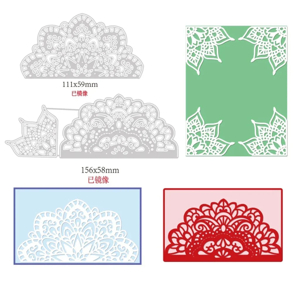 1-2pcs Daisy and Cherry Blossom Edge Border Metal Cutting Dies Stencils