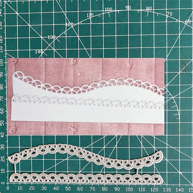 Colorful Lace Wave Metal Cut Dies Stencils for scrapbooking, card making