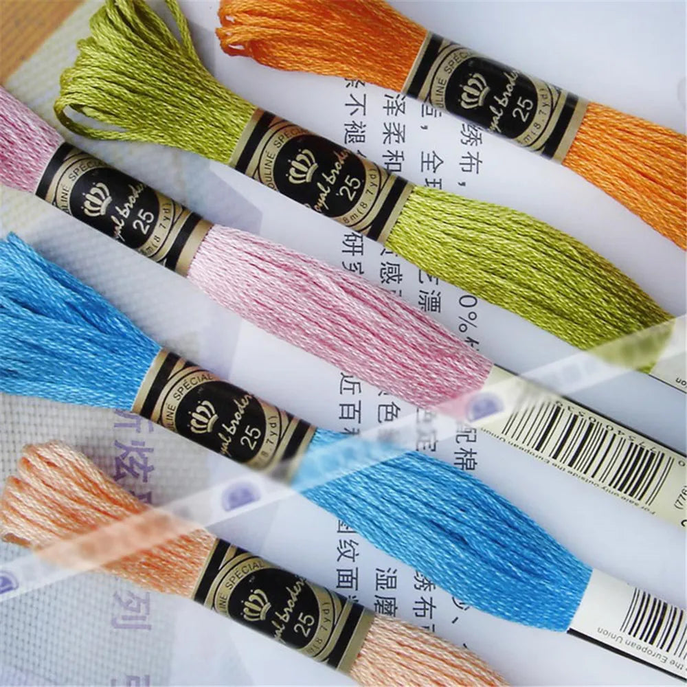 100% Cotton High Quality Cross stitch Floss Embroidery thread  Hand Knitting Sewing Weaving 8m 447 color