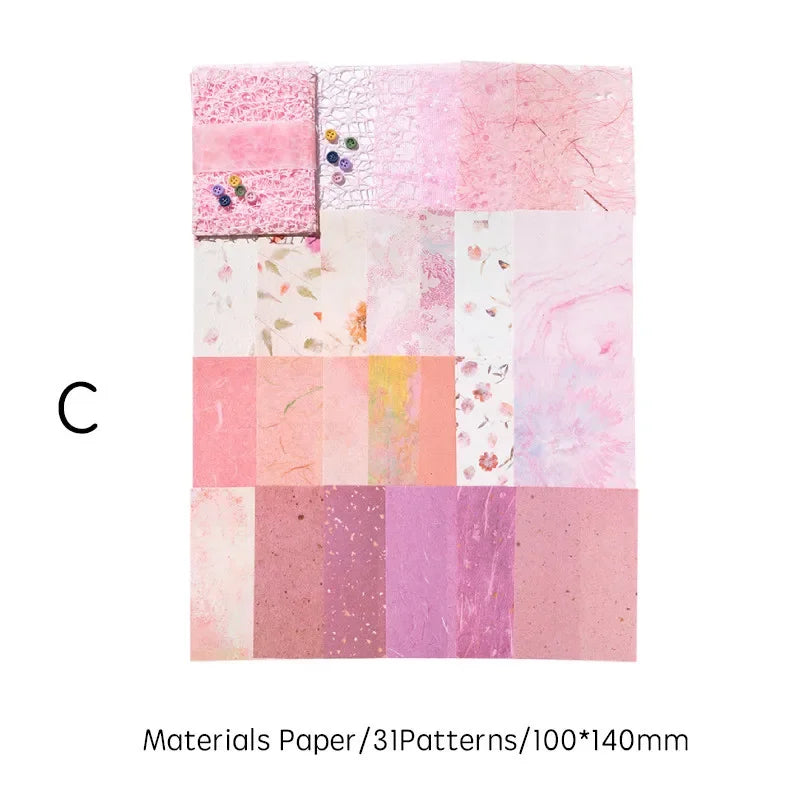 31pcs/pack Gauze Materials Paper Scrapbooking Decor Craft Paper Collage Junk Journal Stationery