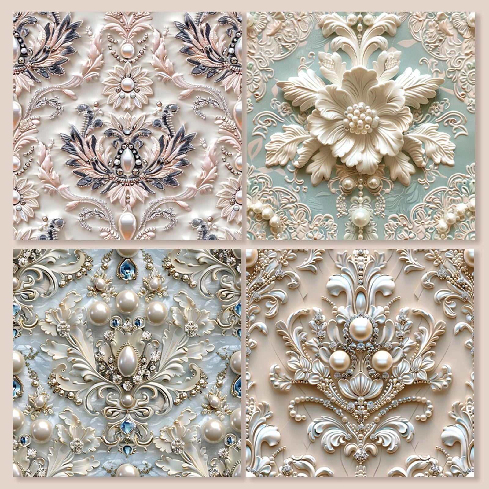 Embossed With Pearl Satin Scrapbook Paper Pad 8 Sheets Art Craft Pattern Paper For Scrapbooking Assorted Festive Designs