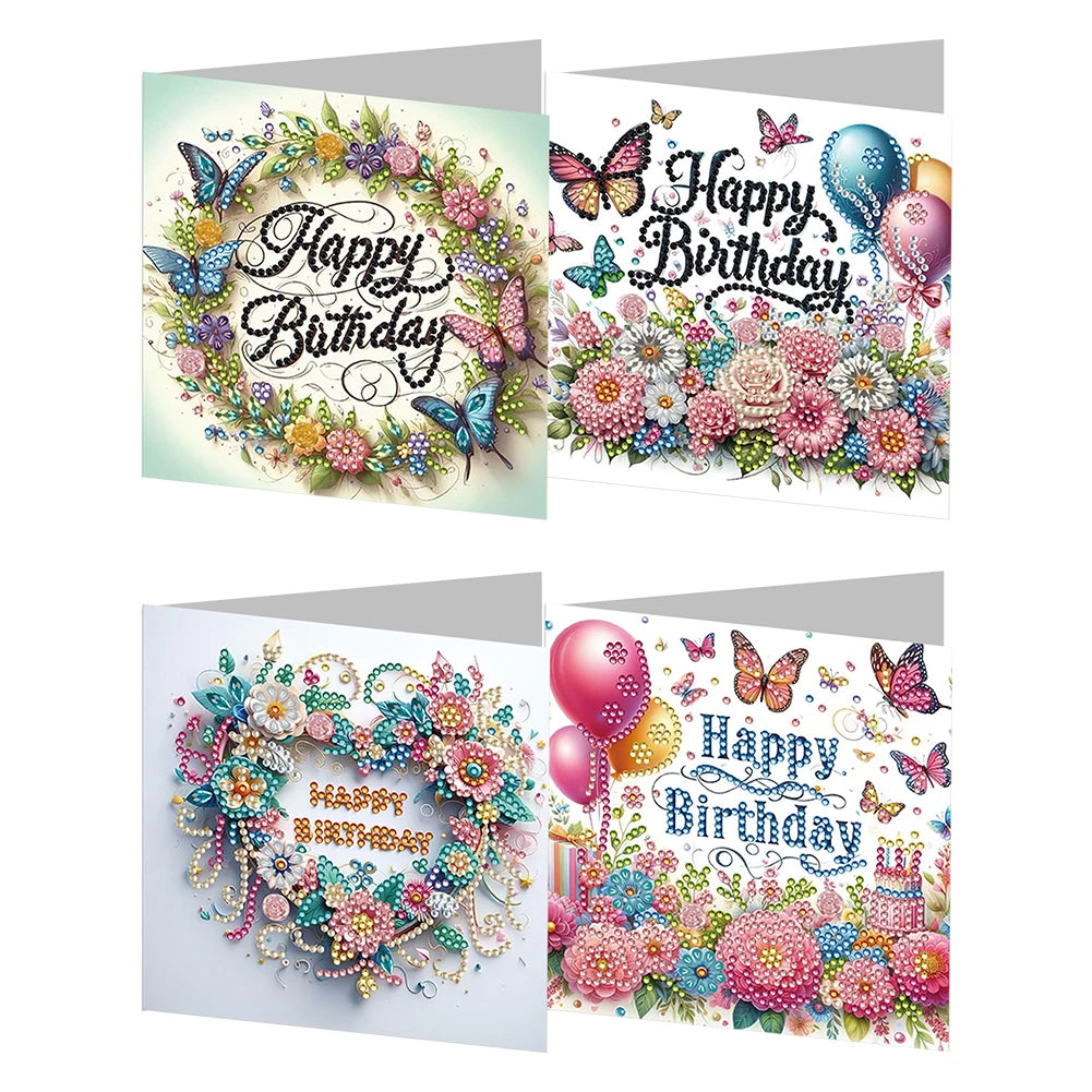 4/6/8/12PCS New 2024 Diamond Painting Greeting Cards