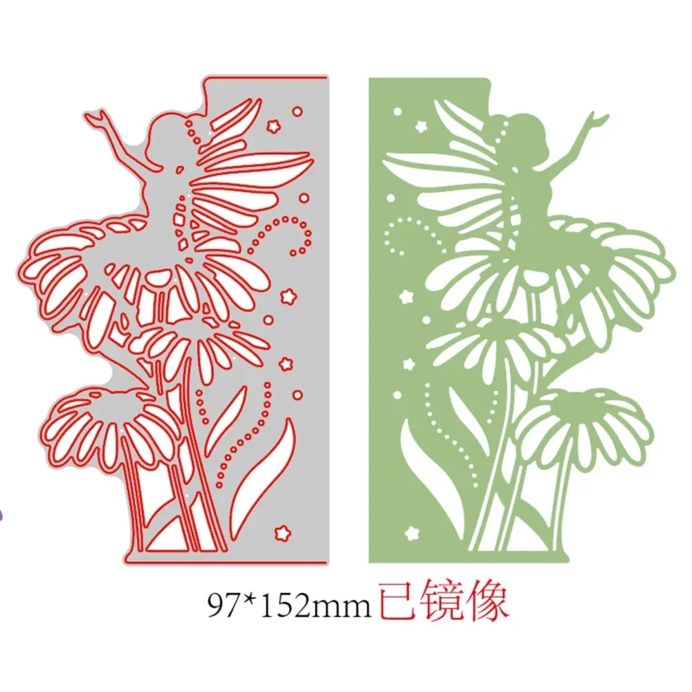 1-2pcs Daisy and Cherry Blossom Edge Border Metal Cutting Dies Stencils
