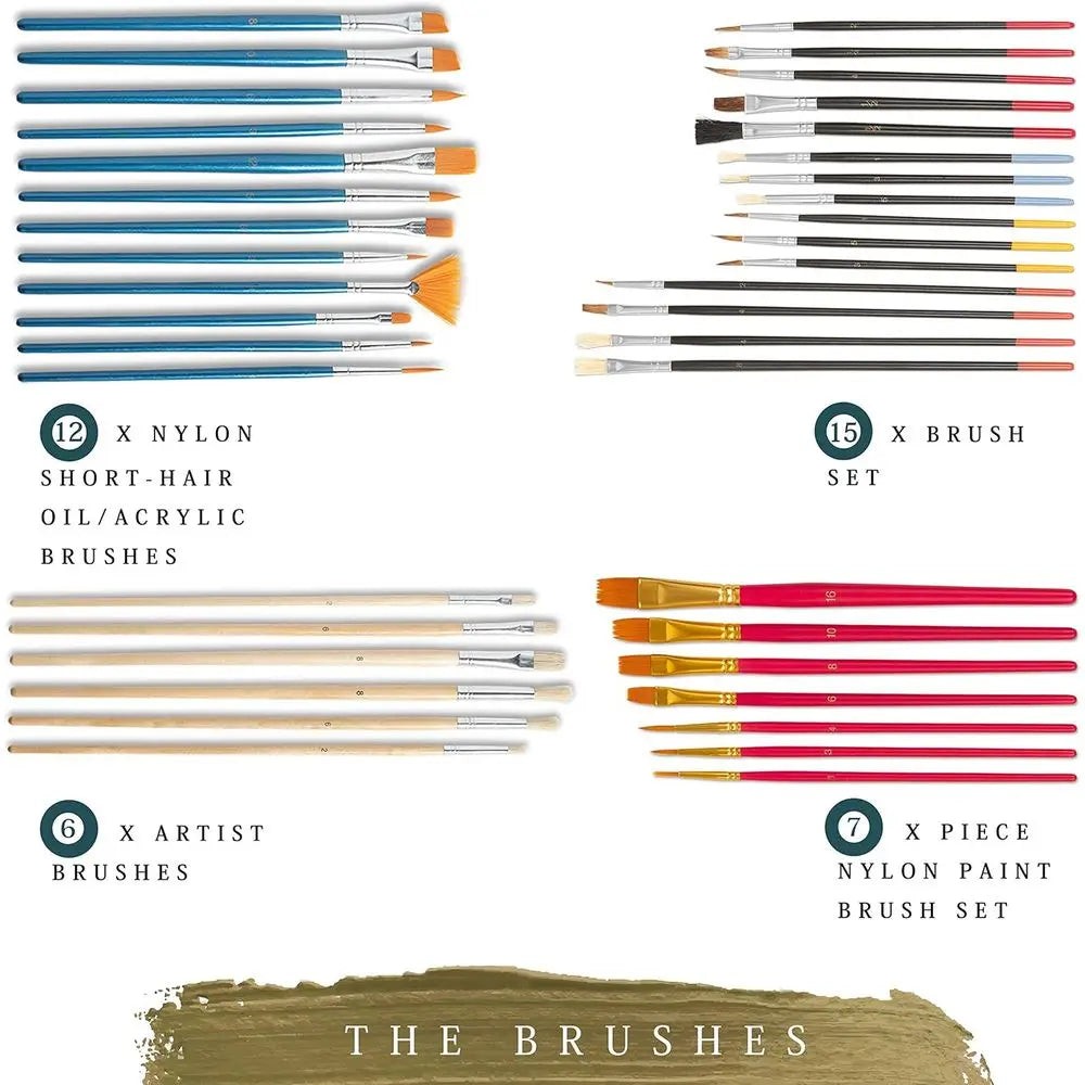 Deluxe Artist Painting Set & Wood Table Easel for Adults, Acrylic