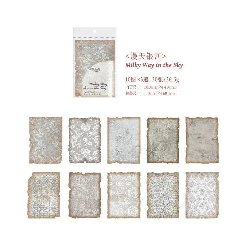 30pcs/pack Gentle Wind Series Bottom Non-self-adhesive