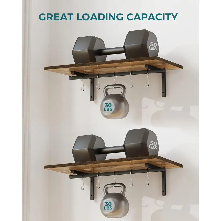 Set of 2 Large Pot Wall Holder Kitchen Shelves for Utensil