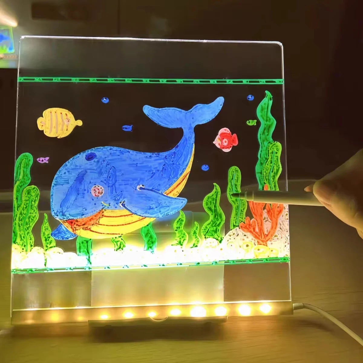 Reusable LCD Tablet, Erasable Light-Up Doodle Pad for Ages 3-6+