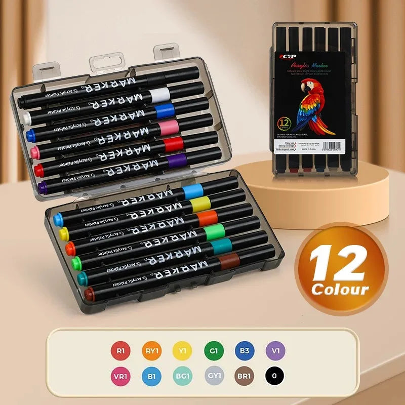 Acrylic Paint  brush Markers  Suitable for Rock, Glass, Art ,Ceramics,