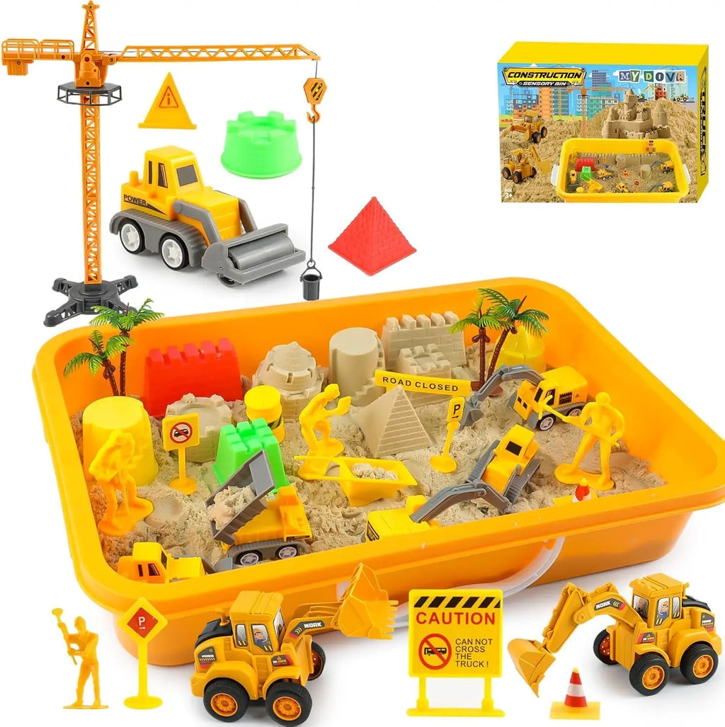 Play Sand Art Kit with 7 Construction Truck,