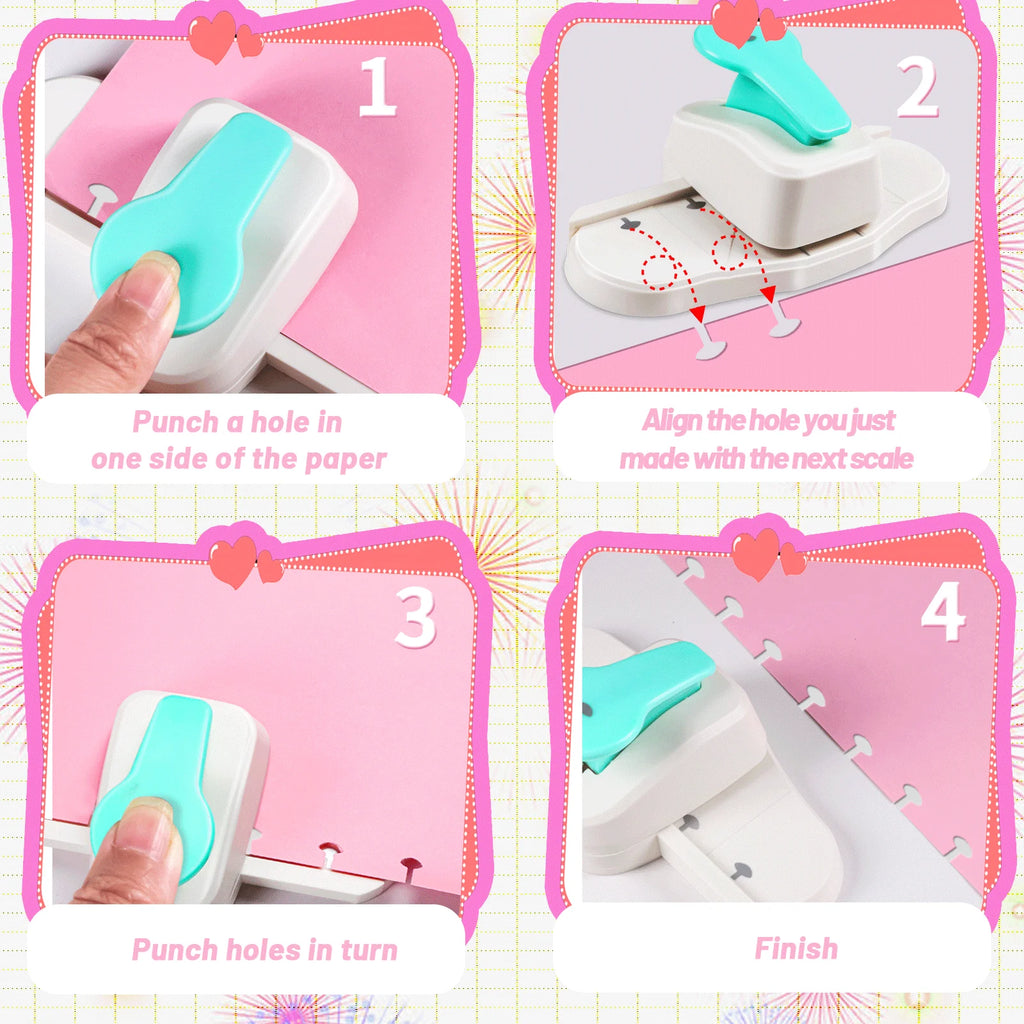 Loose Leaf Binder Tab Planner Paper Cutter Mushroom Hole Puncher 4mm folder notebook portable for a3 a4 a7 DIY Tabs Index Paper