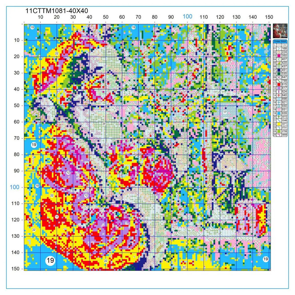 Santa Claus 40X40CM/15.74inch cross stitch Kit 11CT/14CT E