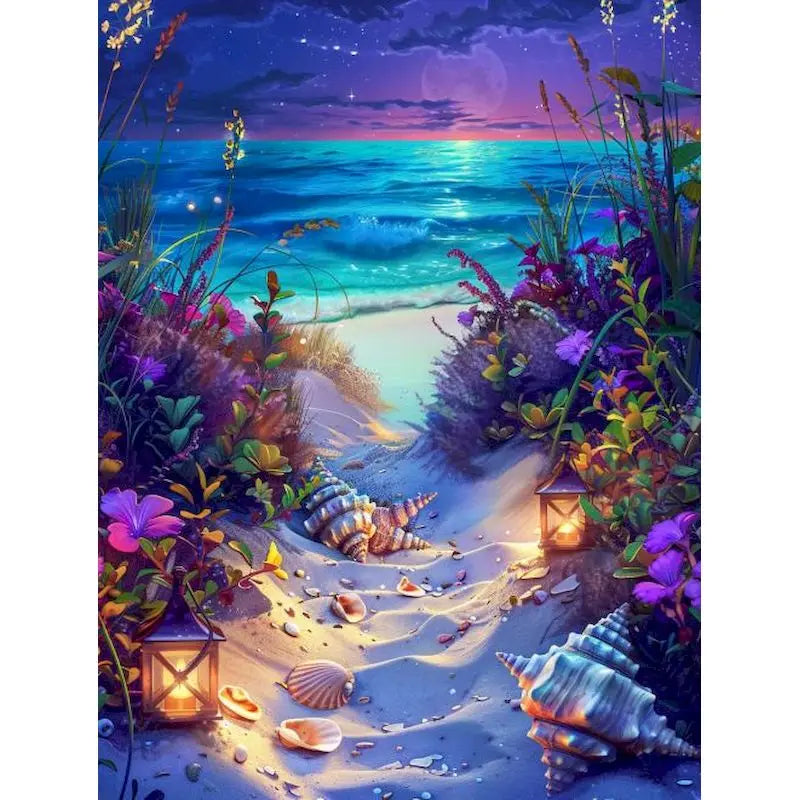 Diamond Painting Seaside Night scenery  Paintings