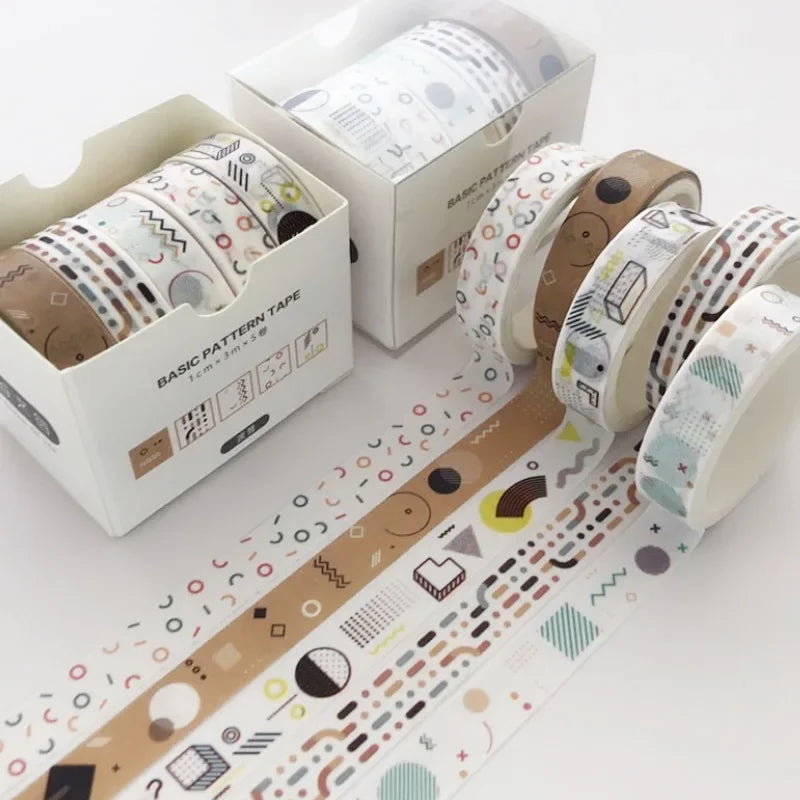 5Pcs Sakura Washi Tape Set Basic Adhesive Tape Journal Supplies Washitape
