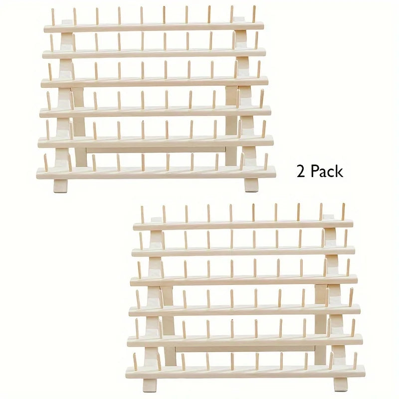 2PCS Wooden Thread Rack holds 60 Spools