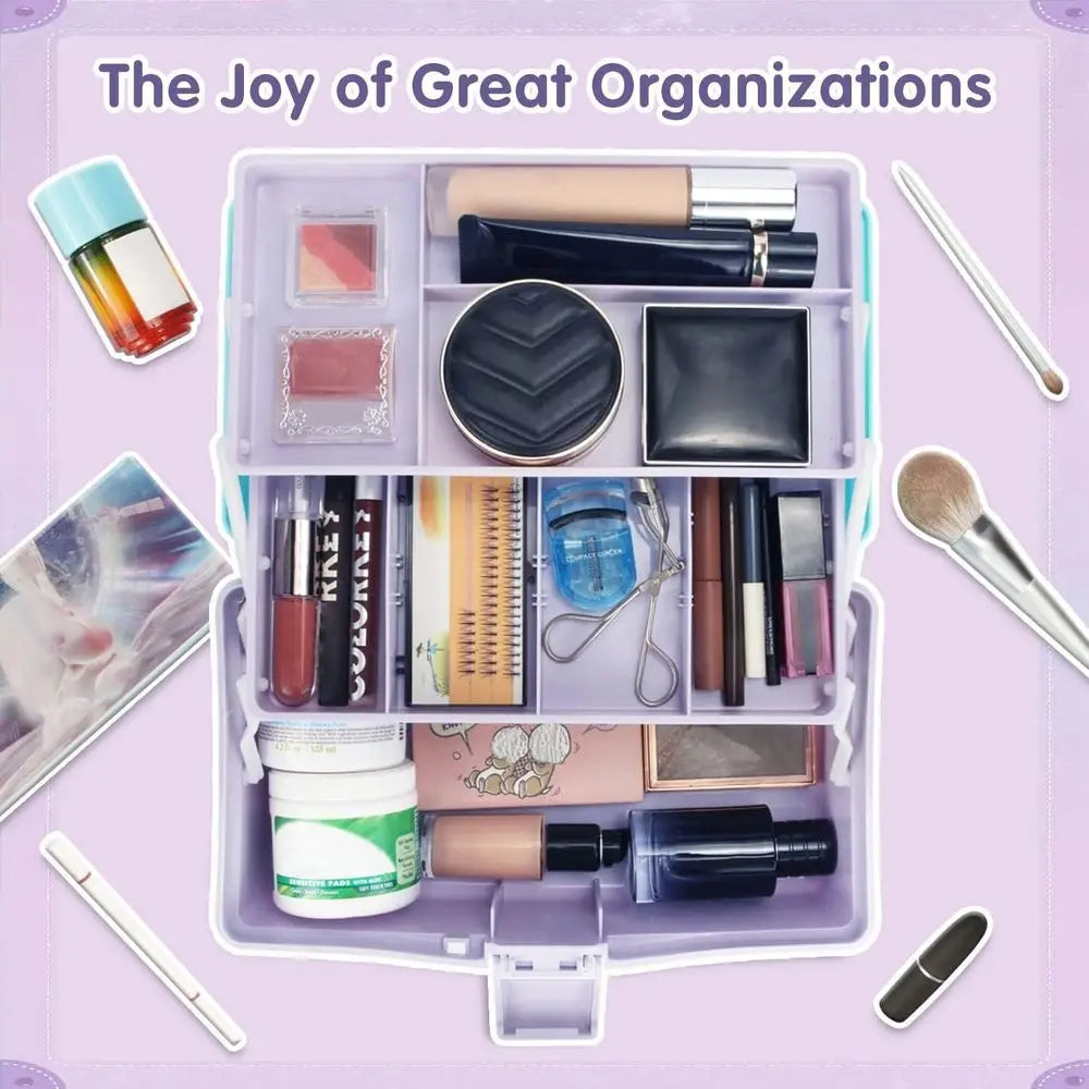 Folding Storage Box with Handle & Adjustable Dividers