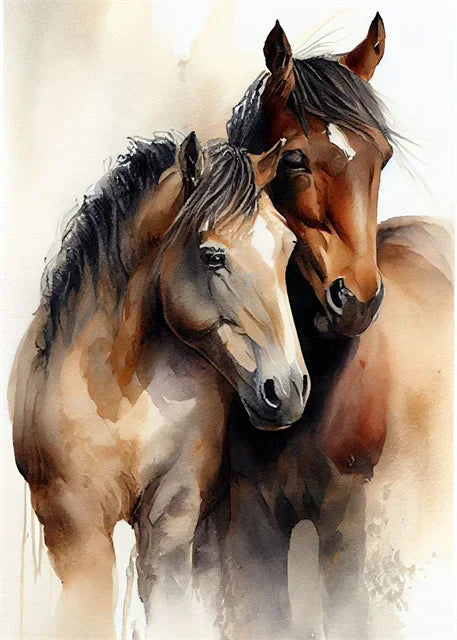 Horse Watercolor Canvas Oil Painting Prints