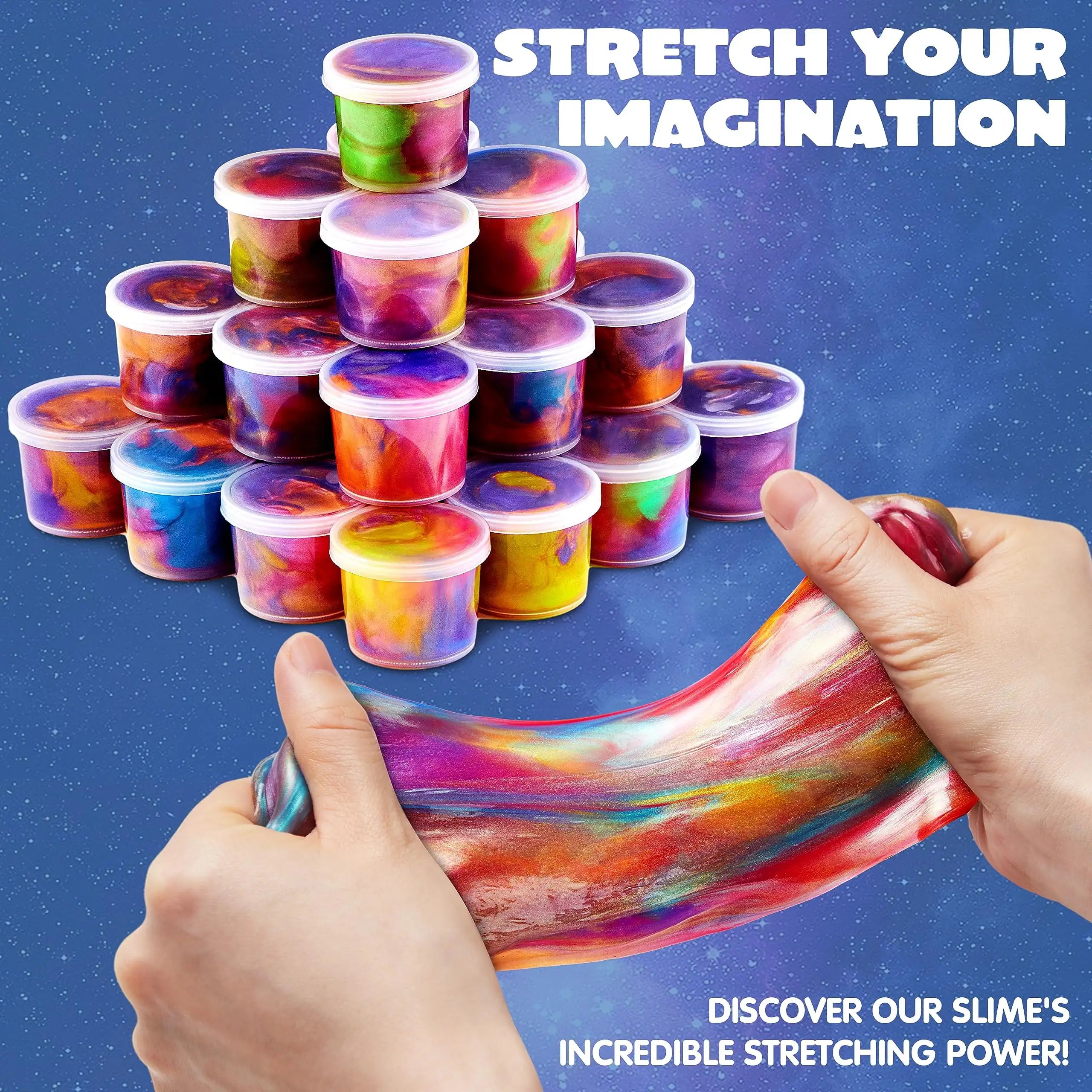 Joyfy 36 Pcs Galaxy Slime Cup Party Favors Stretchy Non-Sticky Safe for Classroom Reward Birthday Party Supplies