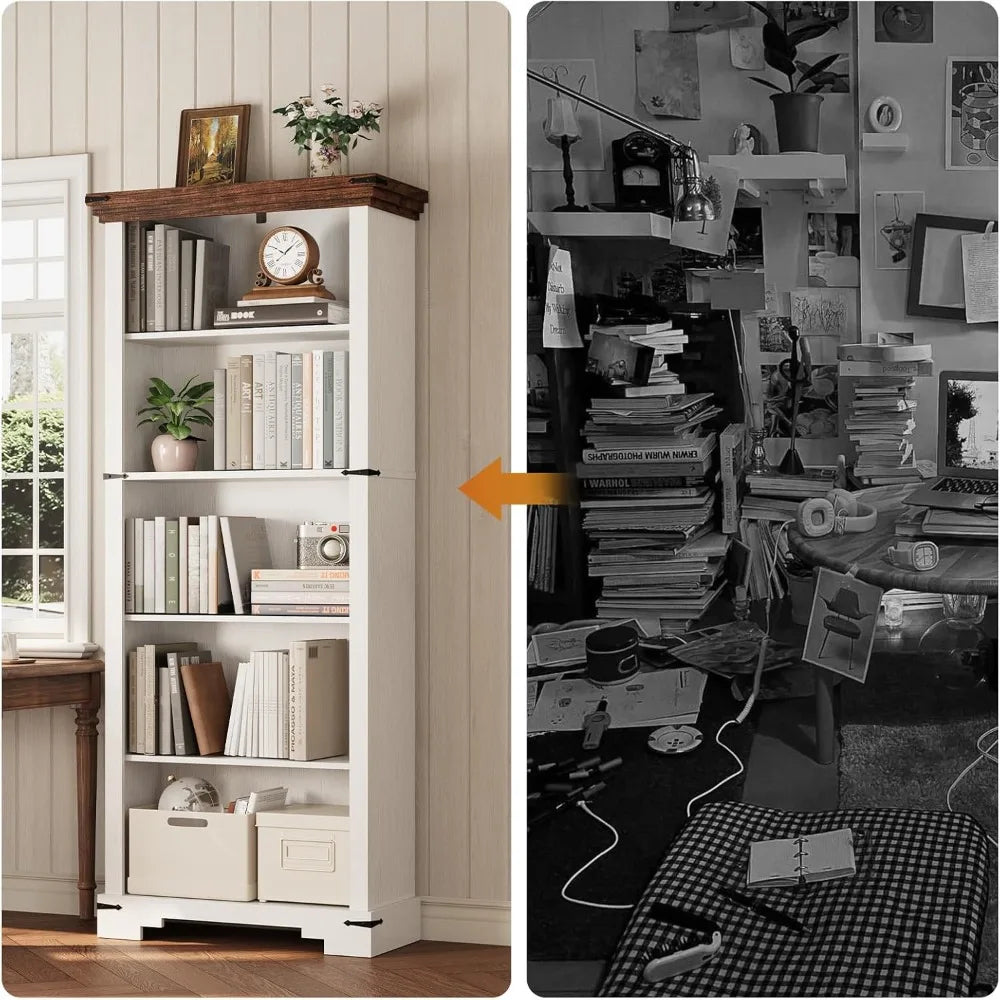 5-Tier Farmhouse Bookshelf,