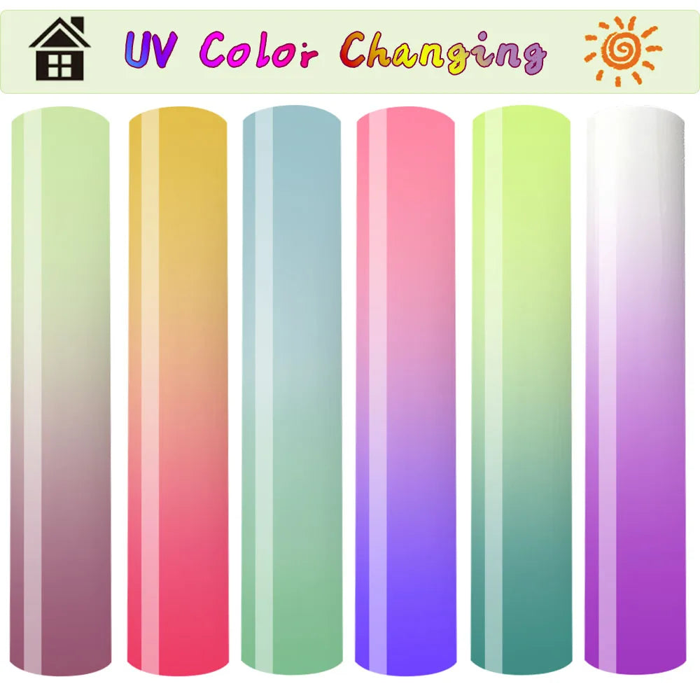 Sunlight-Sensing HTV Iron on Vinyl Pattern DIY T-Shirt Hat For Cut or Silhouette Cameo