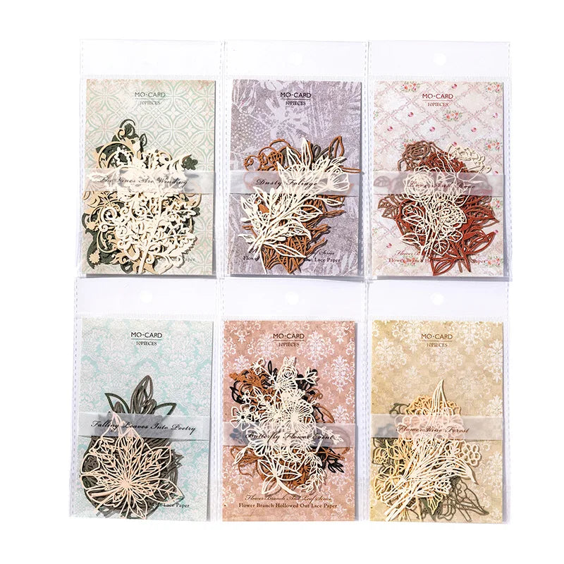 10 pcs Vintage Flower hollow decorative embellishments
