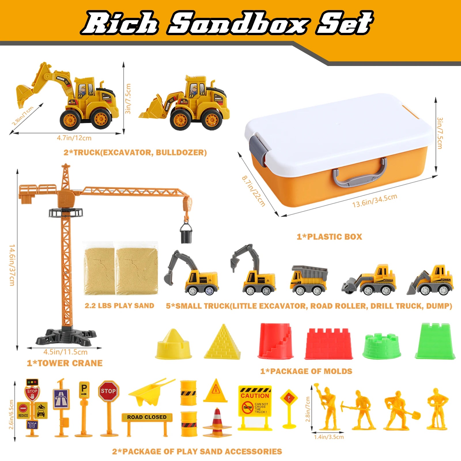 Play Sand Art Kit with 7 Construction Truck,