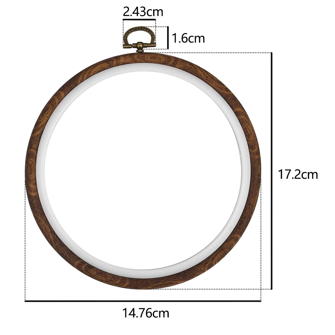 Round Wooden Color Embroidery Hoops Frame Set, Plastic Embroidery Hoop Rings For DIY Cross Stitch