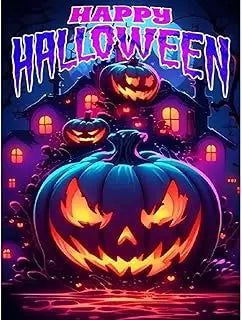 AB Diamond Painting Halloween Skull 5D Diamond Painting Set (Suitable for Beginners) DIY Mosaic Pumpkin Painting Decoration