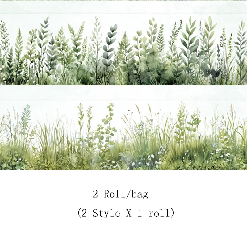 2 Roll PET Tape Green Notebook Series Primer Scrapbook