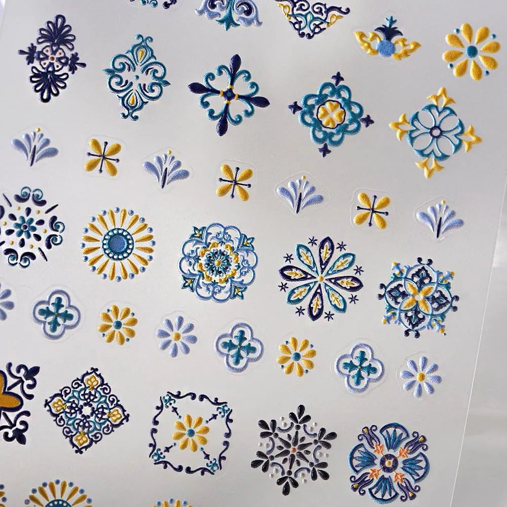 1PC 5D Bohemia Nail Sticker Decal Abstract Design