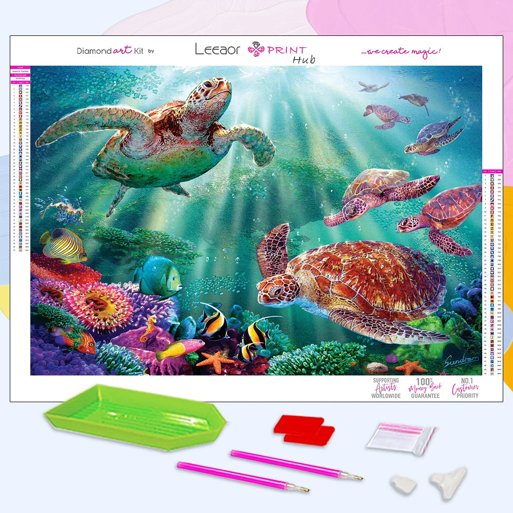 Diy Diamond Painting Underwater World Full Diamond Mosaic Embroidery Cross Stitch Kits Ocean Landscape Home Decor Gift For Kids