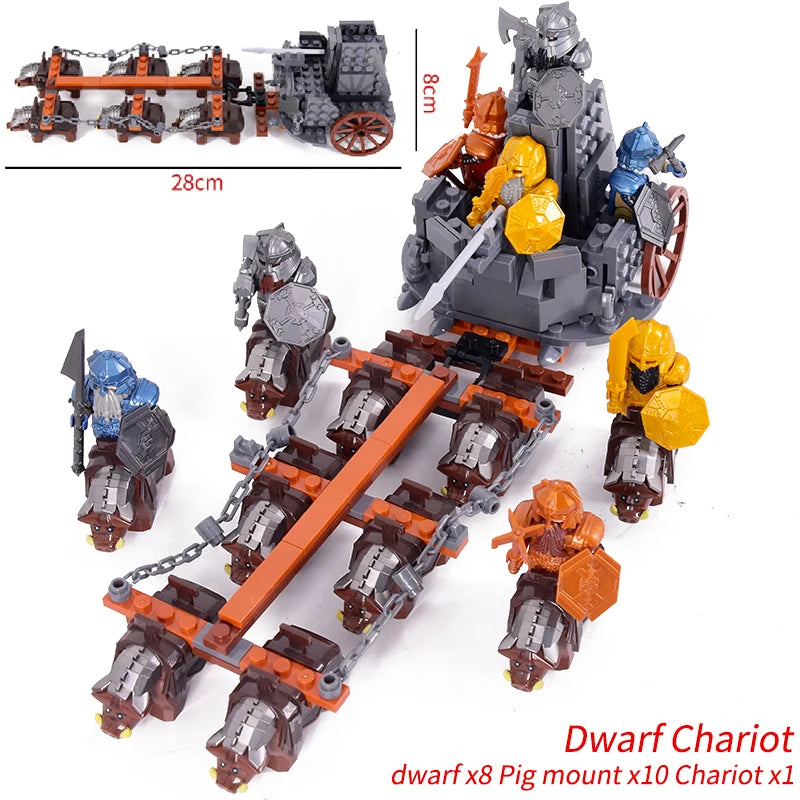 New MOC LOTR Soldier Dwarf Army Figures  building block bricks