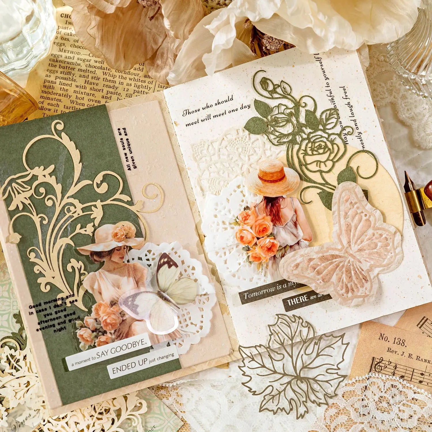 10 pcs Vintage Flower hollow decorative embellishments