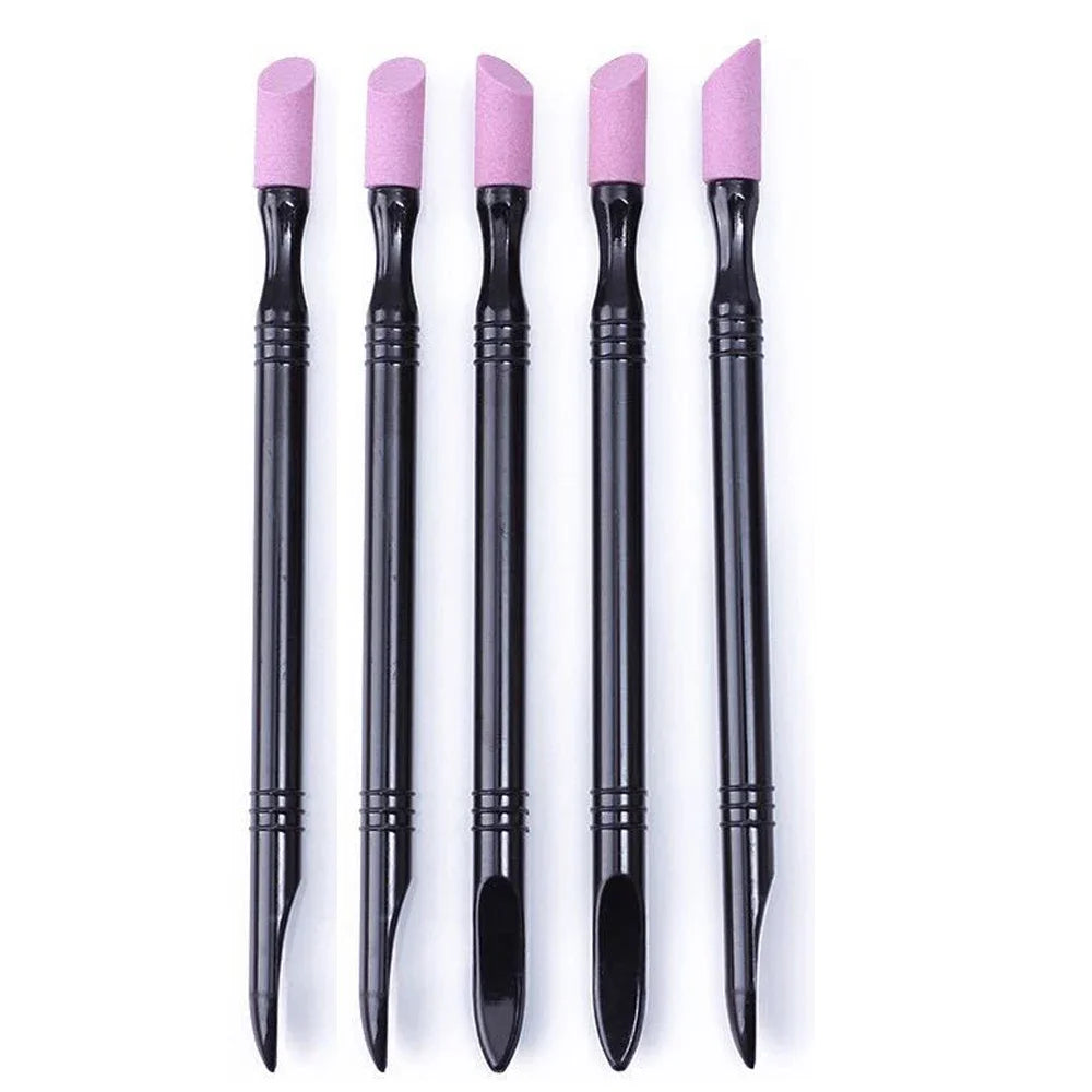 Nail File Cuticle Stone Pusher Nails Sanding Sticks Nail Art Pen Cuticle Remover Trimmer Buffer Manicure Tools Pushing Dead Skin