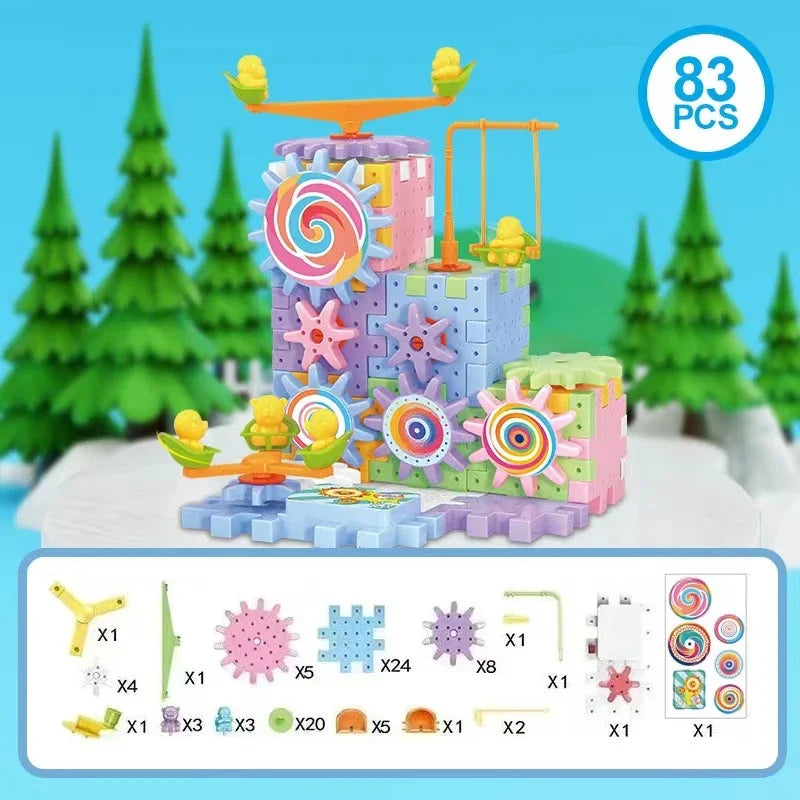 Educational Toys for Kids Children Gear Blocks Building Toys