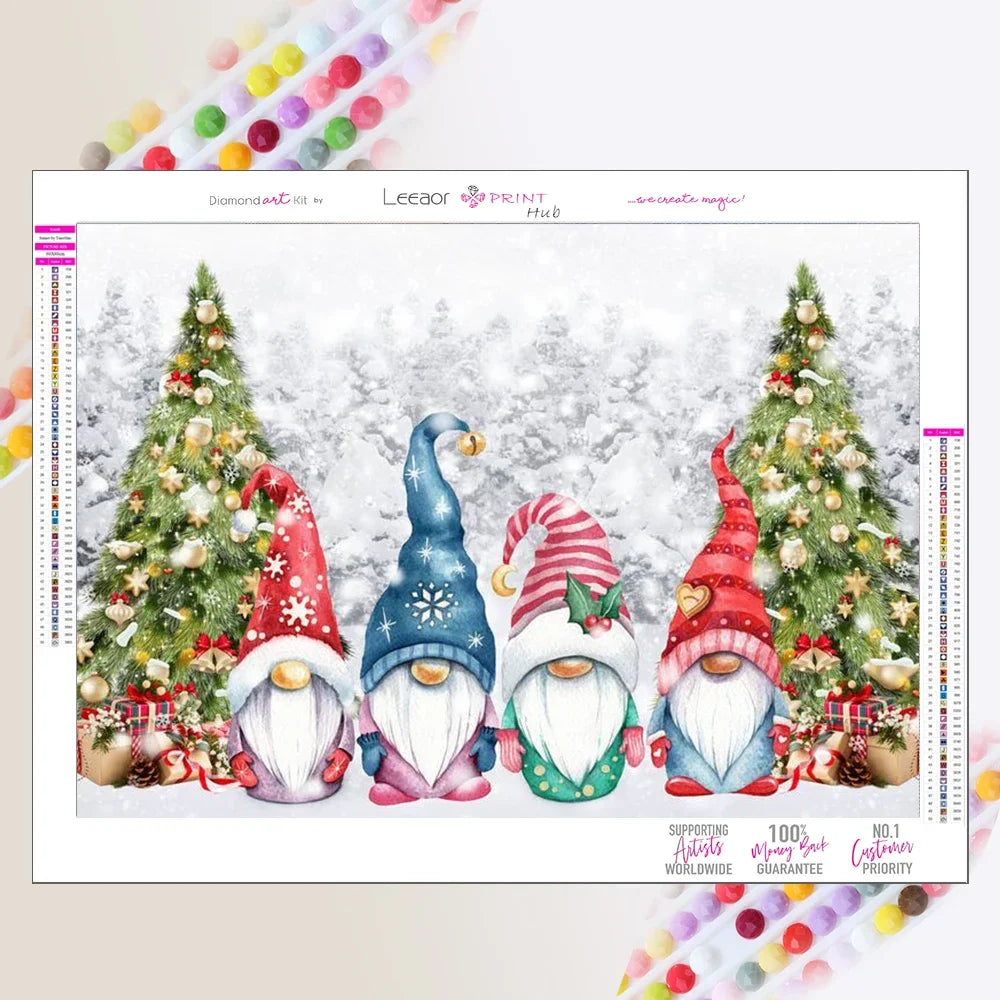 Diamond Painting Christmas Santa Clause Gnomes Mosaic Full Diamond Embroidery Cross Stitch Wall Art Decorative Peinture Diamant