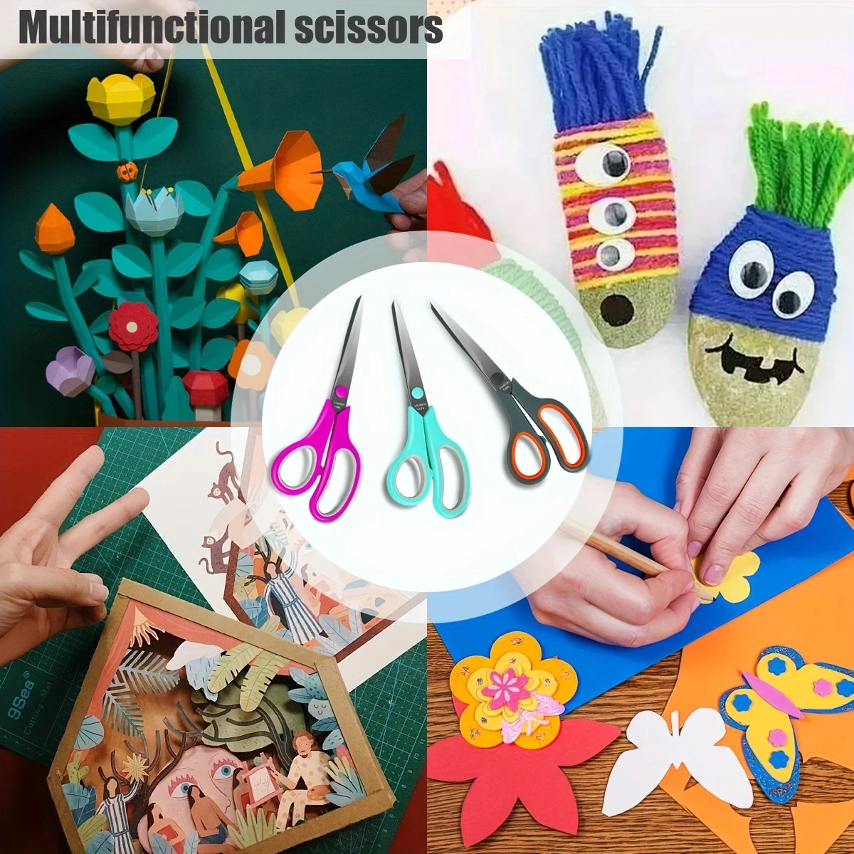 6pcs Scissors Stainless Steel for Precise Cutting for scrapbook