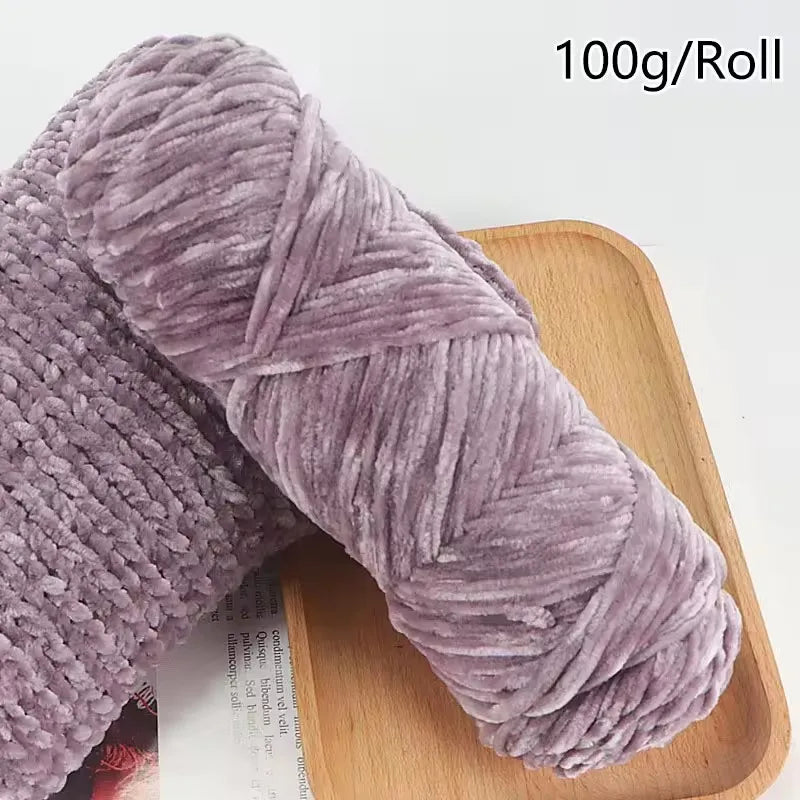 Thick Chenille Velvet Yarn 100g/Roll