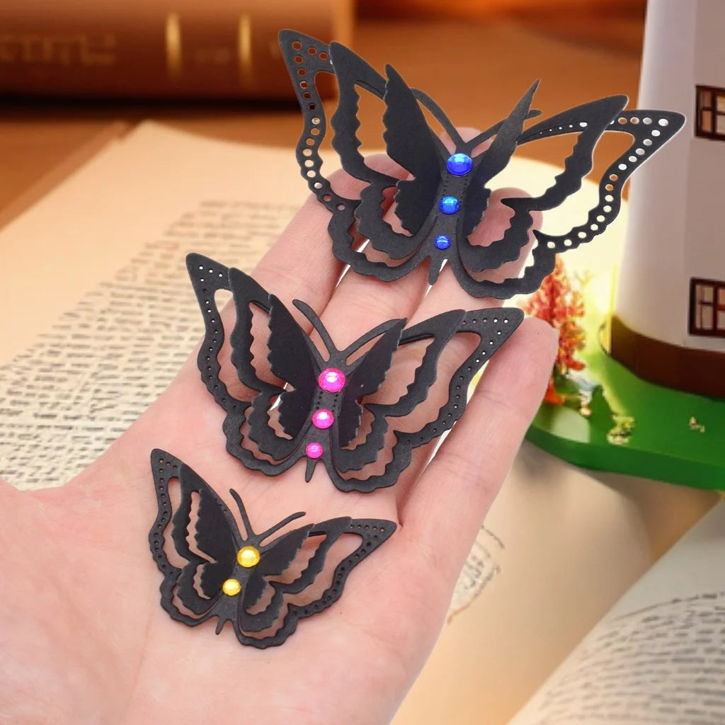 3D Butterfly Metal Dies Cutting Templates with Floral Accents