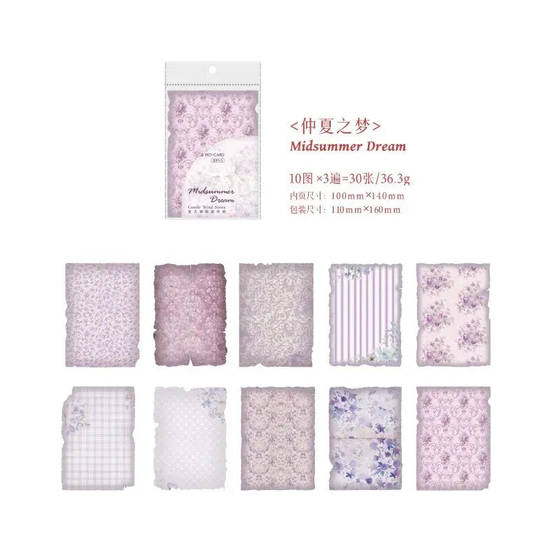 30pcs/pack Gentle Wind Series Bottom Non-self-adhesive