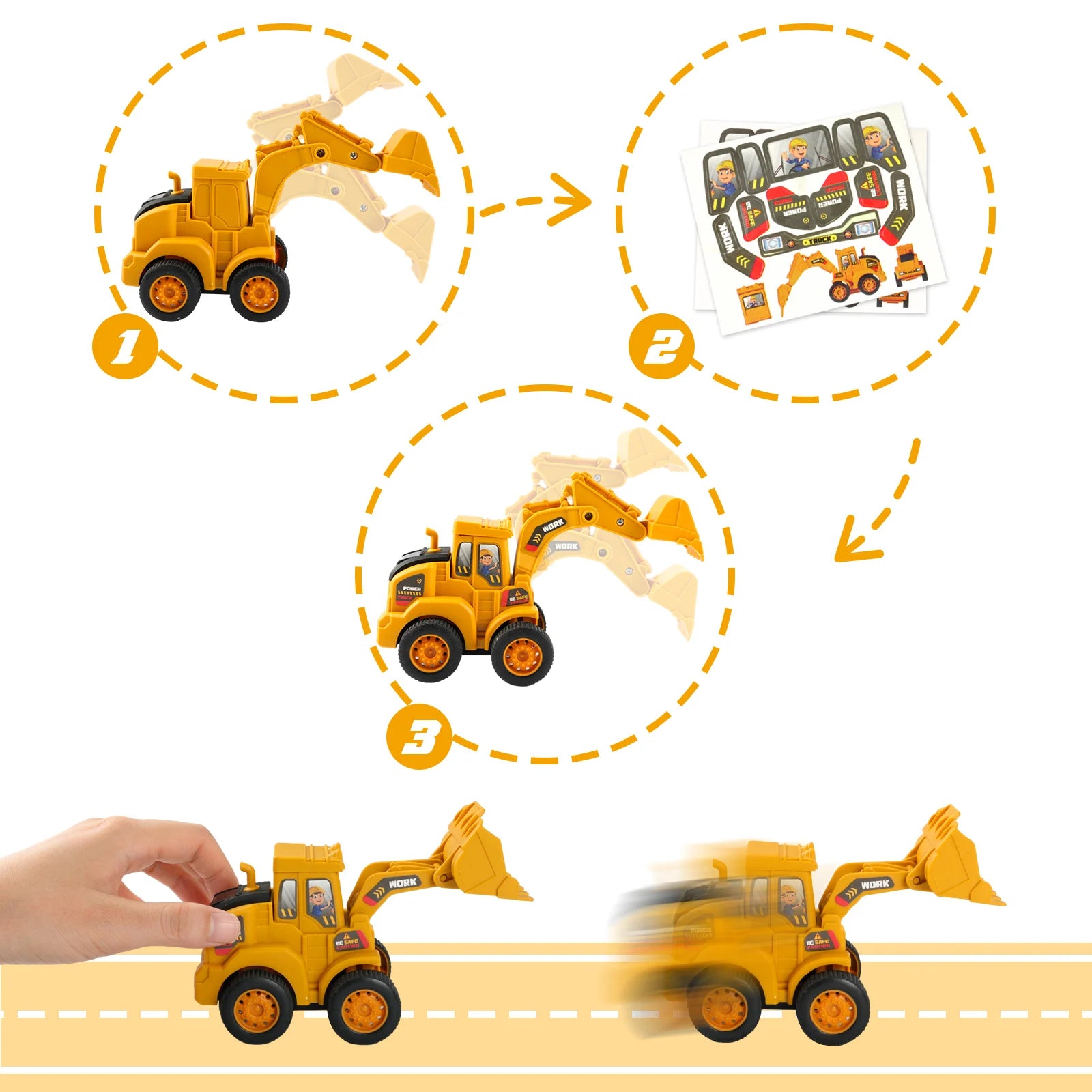 Play Sand Art Kit with 7 Construction Truck,