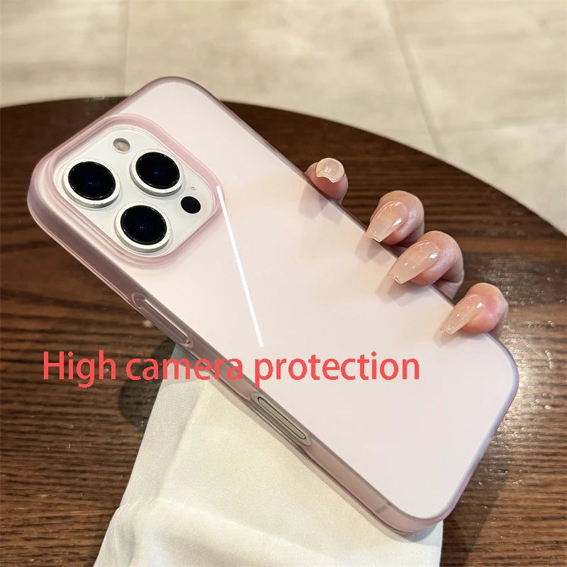 Soft Matte Candy Transparent Phone Case For iPhone