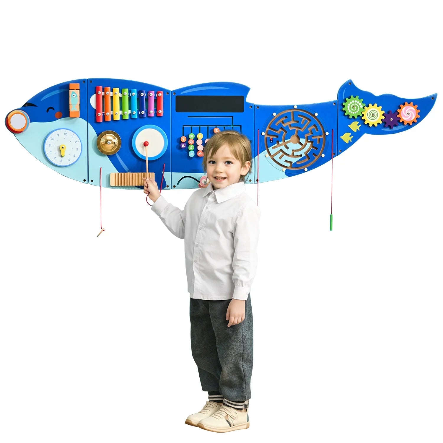 SucceBuy Orca Kids Wall Busy Board 12 Activities  Toys for Toddler 3-12 Play Toys