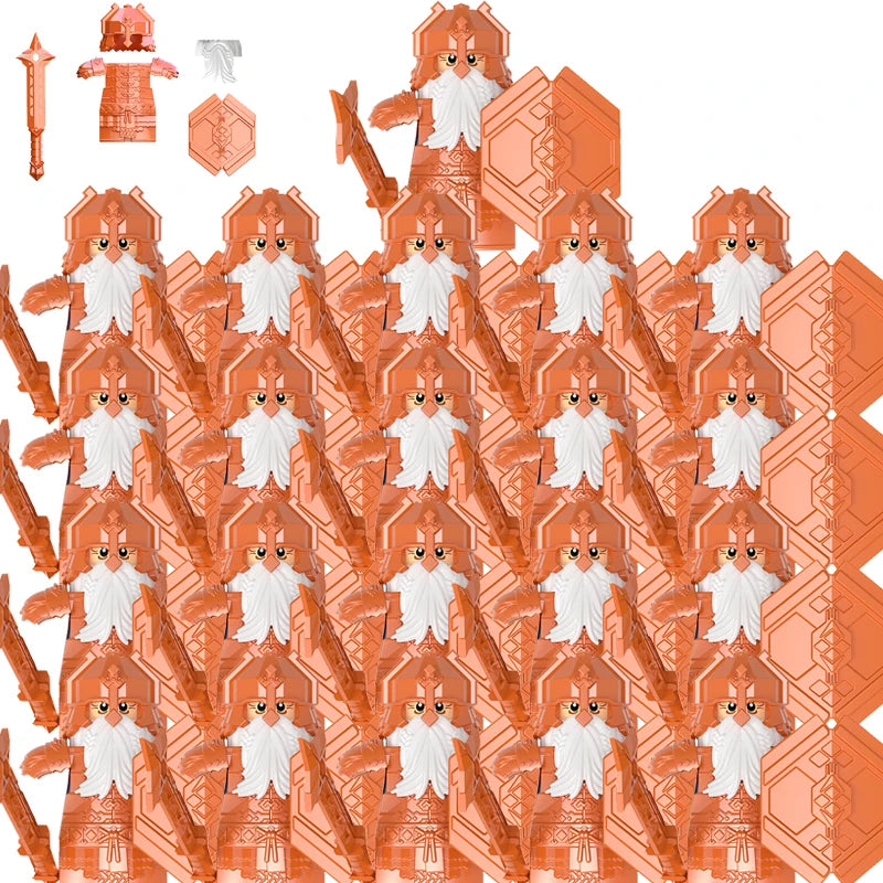 New MOC LOTR Soldier Dwarf Army Figures  building block bricks